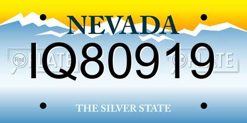 IQ80919 Nevada License Plate