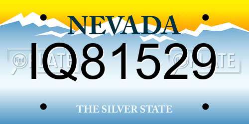 IQ81529 Nevada License Plate