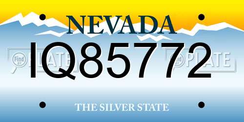 IQ85772 Nevada License Plate