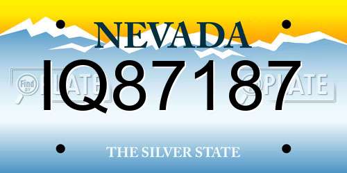 IQ87187 Nevada License Plate