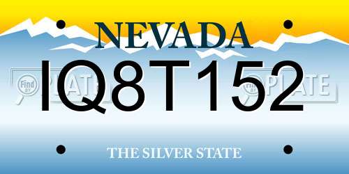 IQ8T152 Nevada License Plate
