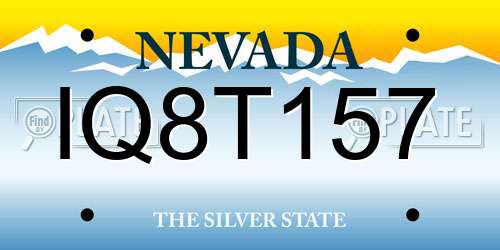 IQ8T157 Nevada License Plate