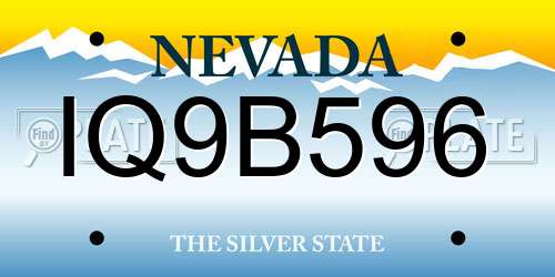 IQ9B596 Nevada License Plate