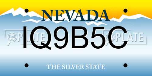 IQ9B5C Nevada License Plate
