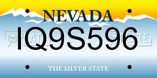 IQ9S596 Nevada License Plate