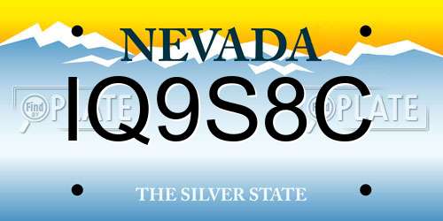 IQ9S8C Nevada License Plate