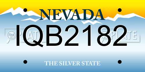 IQB2182 Nevada License Plate