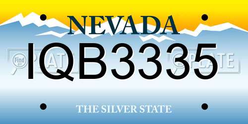 IQB3335 Nevada License Plate