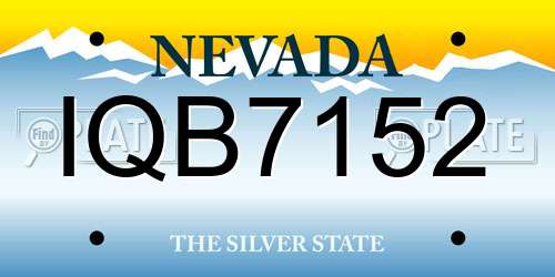 IQB7152 Nevada License Plate