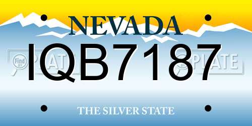 IQB7187 Nevada License Plate