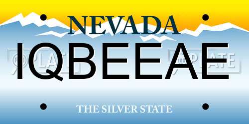 IQBEEAE Nevada License Plate