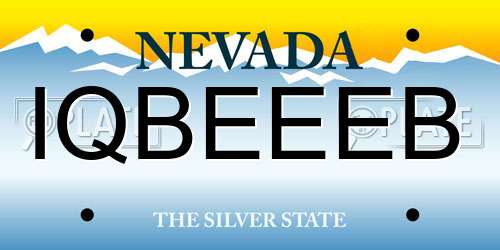 IQBEEEB Nevada License Plate