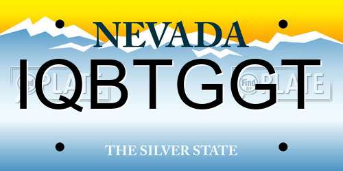 IQBTGGT Nevada License Plate
