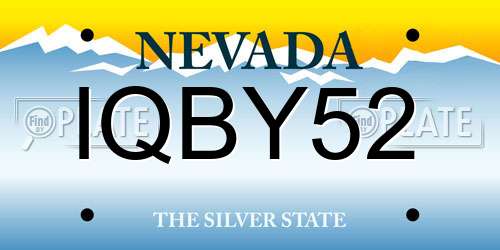 IQBY52 Nevada License Plate