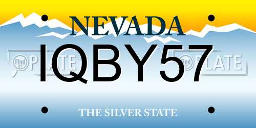 IQBY57 Nevada License Plate