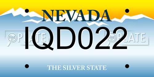 IQD022 Nevada License Plate
