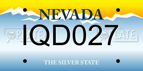 IQD027 Nevada License Plate