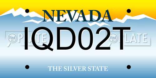 IQD02T Nevada License Plate