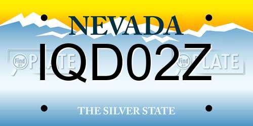 IQD02Z Nevada License Plate