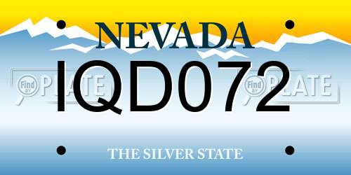 IQD072 Nevada License Plate