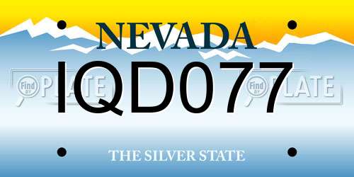 IQD077 Nevada License Plate