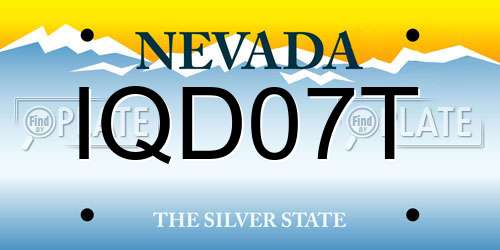 IQD07T Nevada License Plate