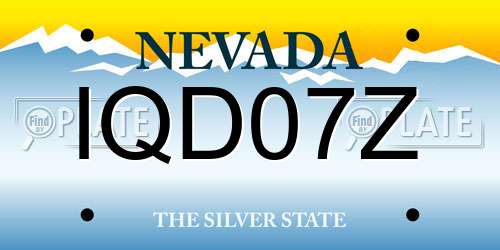 IQD07Z Nevada License Plate