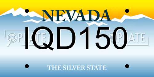 IQD150 Nevada License Plate