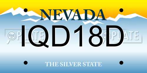 IQD18D Nevada License Plate