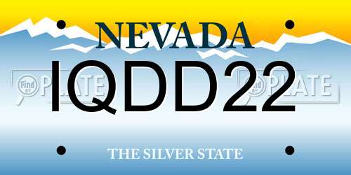IQDD22 Nevada License Plate