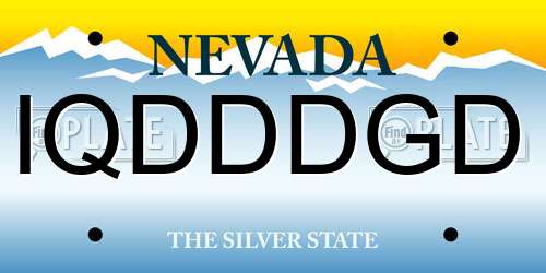IQDDDGD Nevada License Plate