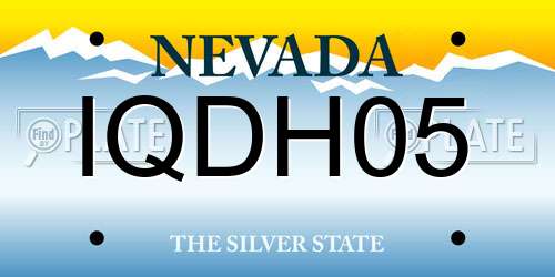IQDH05 Nevada License Plate