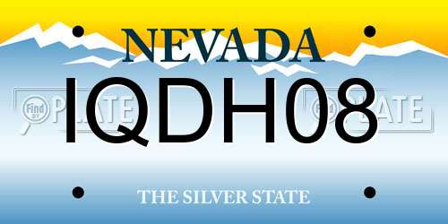 IQDH08 Nevada License Plate