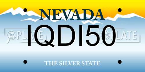 IQDI50 Nevada License Plate