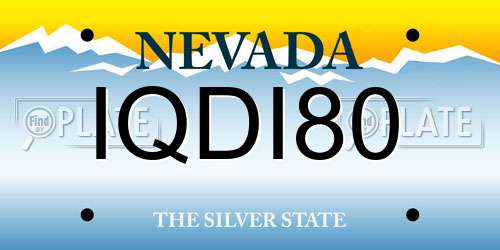IQDI80 Nevada License Plate