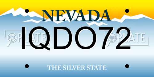 IQDO72 Nevada License Plate