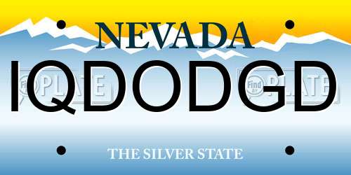 IQDODGD Nevada License Plate