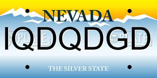 IQDQDGD Nevada License Plate
