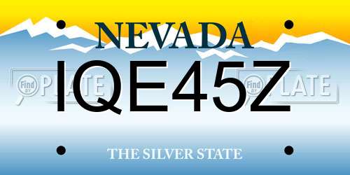 IQE45Z Nevada License Plate