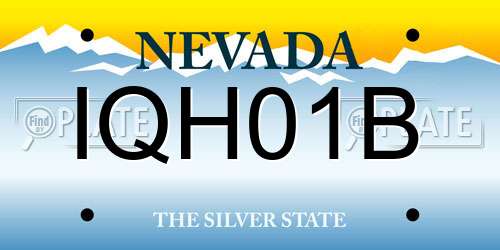 IQH01B Nevada License Plate