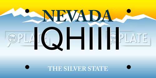 IQHIIII Nevada License Plate