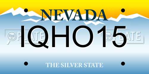 IQHO15 Nevada License Plate