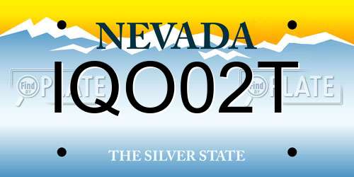 IQO02T Nevada License Plate
