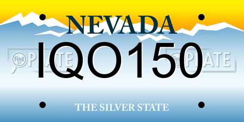 IQO150 Nevada License Plate