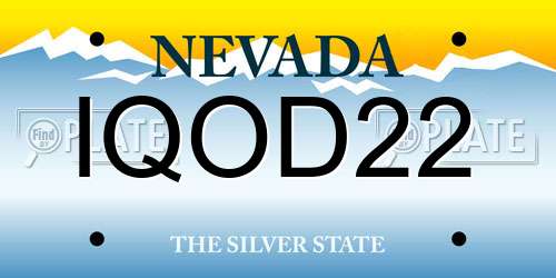 IQOD22 Nevada License Plate
