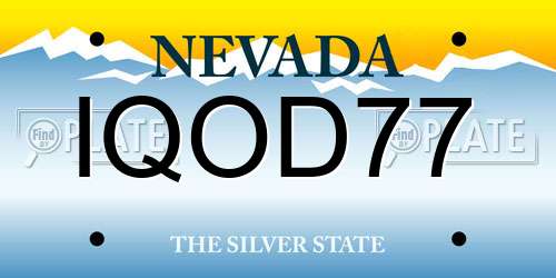 IQOD77 Nevada License Plate
