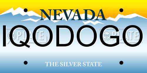 IQODOGO Nevada License Plate