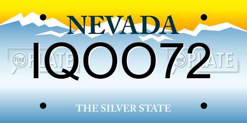 IQOO72 Nevada License Plate