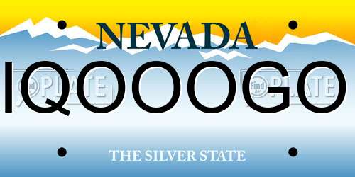 IQOOOGO Nevada License Plate