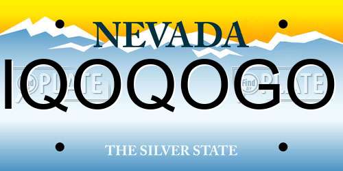 IQOQOGO Nevada License Plate